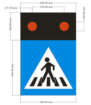muestra azul del paso de peatones 18V
